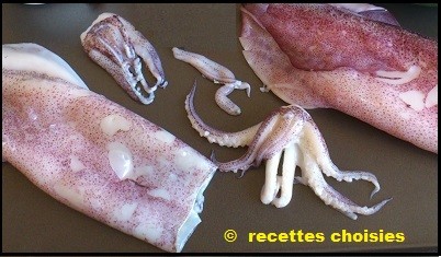 Le calmar sur tranches de chorizo ( 1/3 )
