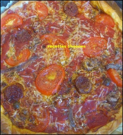 Pizza  au  chorizo et lardons. 2/2