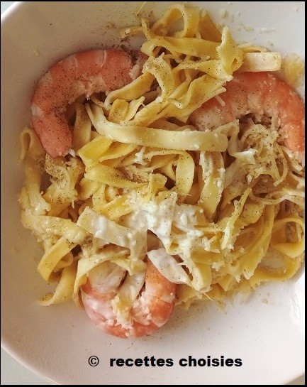 Tagliatelles  et crevettes ( 2/2 )